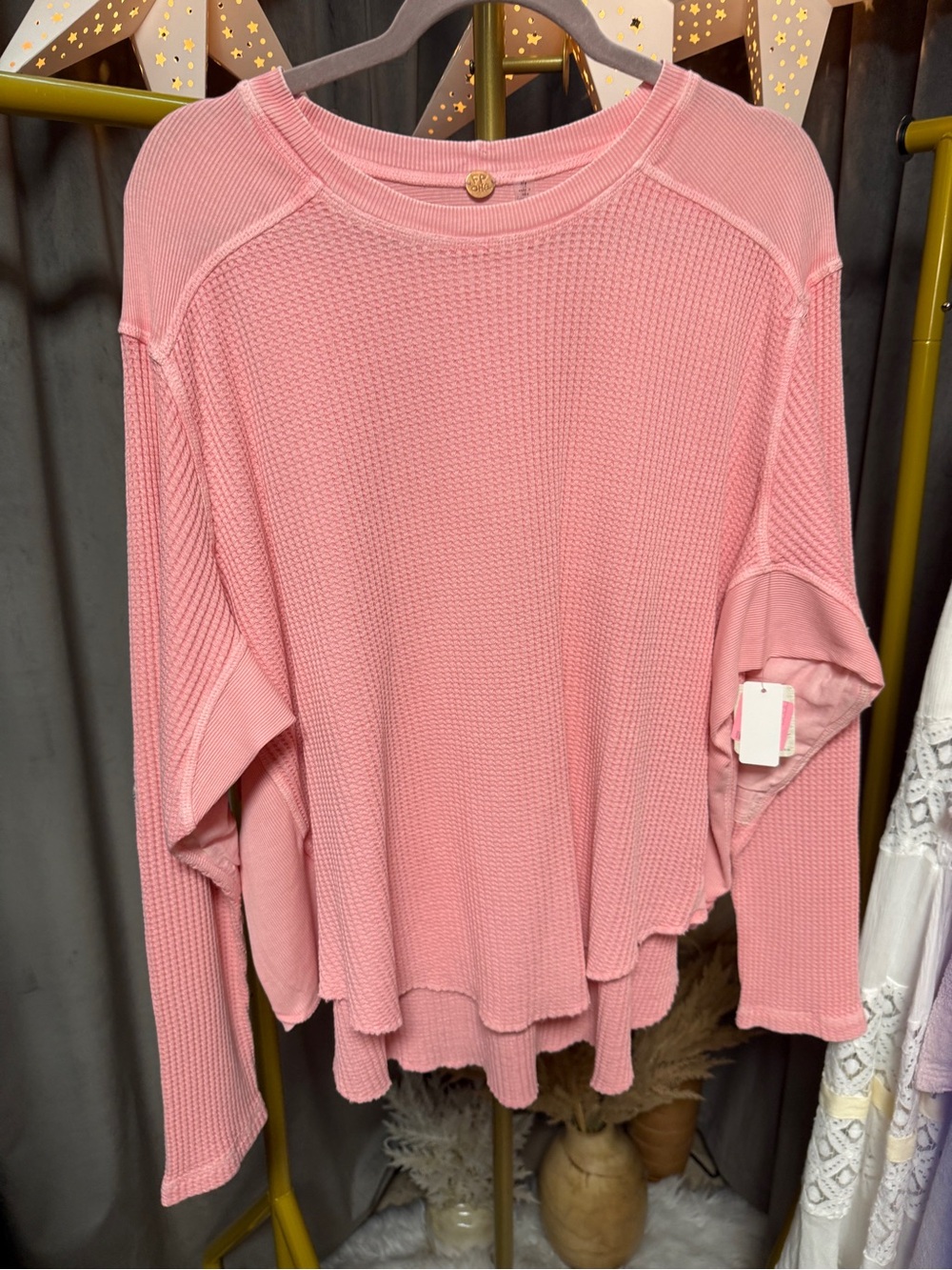 Free People One Blake Thermal in Blush Pink - Picture 4 of 6